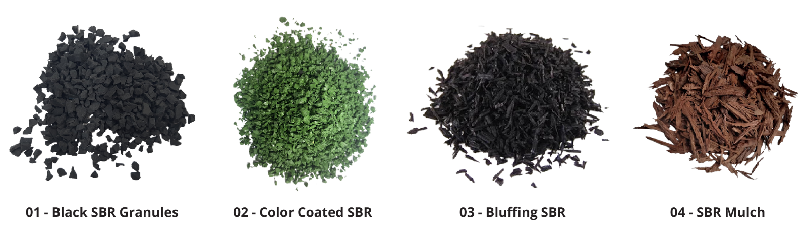 Bảng màu hạt cao su SBR