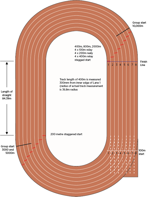 Cấu tạo đường chạy điền kinh tiêu chuẩn quốc tế