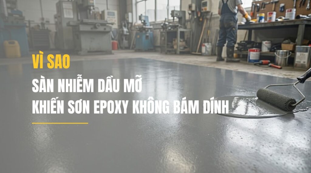 VÌ SAO SÀN NHIỄM DẦU KHIẾN SƠN EPOXY KHÔNG BÁM DÍNH