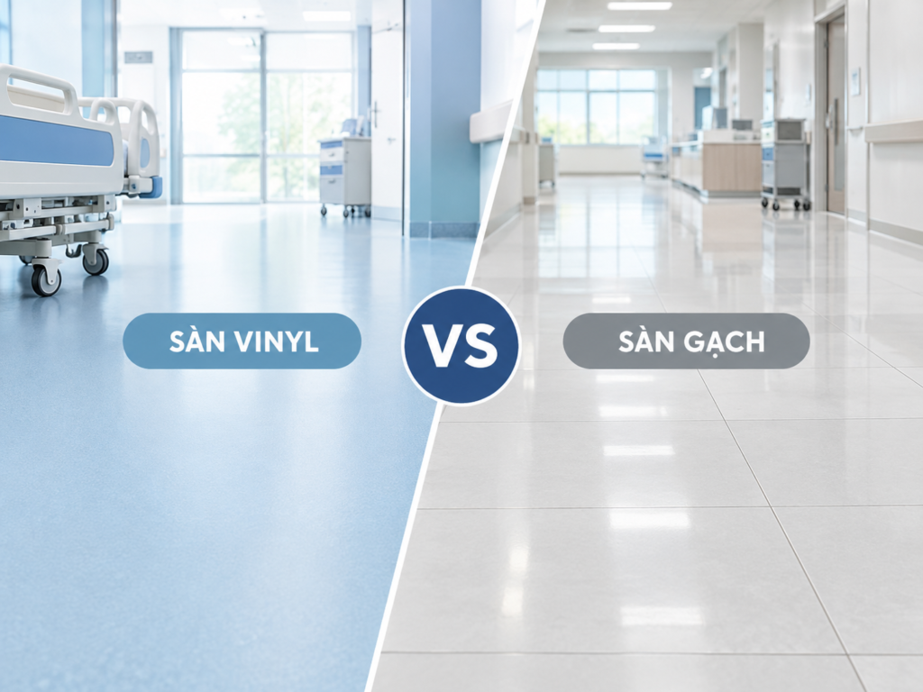 Nên chọn sàn vinyl kháng khuẩn hay sàn gạch cho bệnh viện? 
